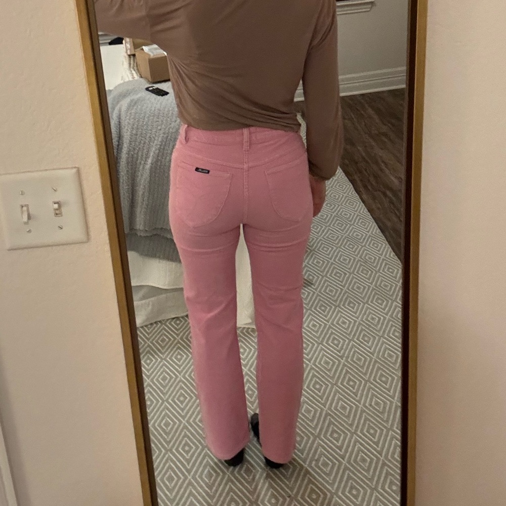 ROLLA’S pink corduroy original high rise straight jean - Picture 3 of 10